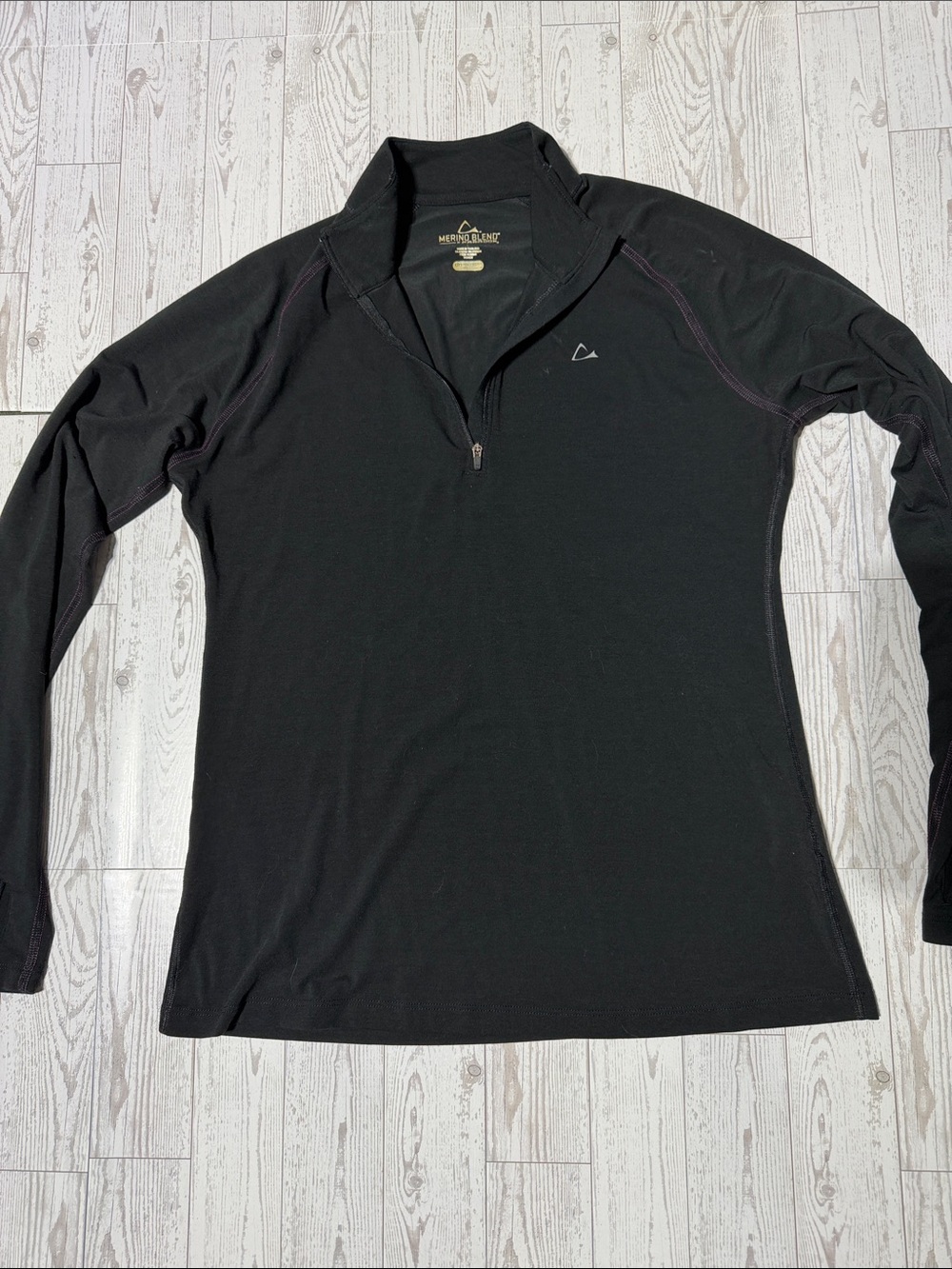 Paradox Merino Blend Women's Black Quarter-Zip Long Sleeve Top